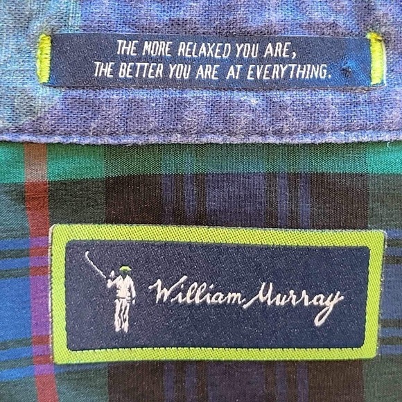 William Murray Mens Shirt Medium Short Sleeve Button Up Golf Watermelon Cocktail - Picture 10 of 13